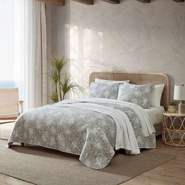 Tommy Bahama Home Tommy Bahama Makena Blue Cotton Reversible Quilt Set